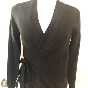 Black wrap sweater